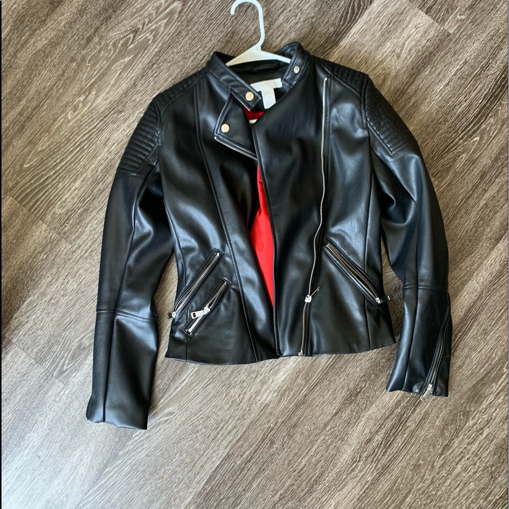 H&M faux leather moto jacket